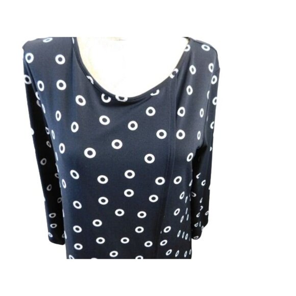 Chico's Size S Small (0) Artsy Black White Slinky Circle Print Tunic Top - Picture 3 of 3